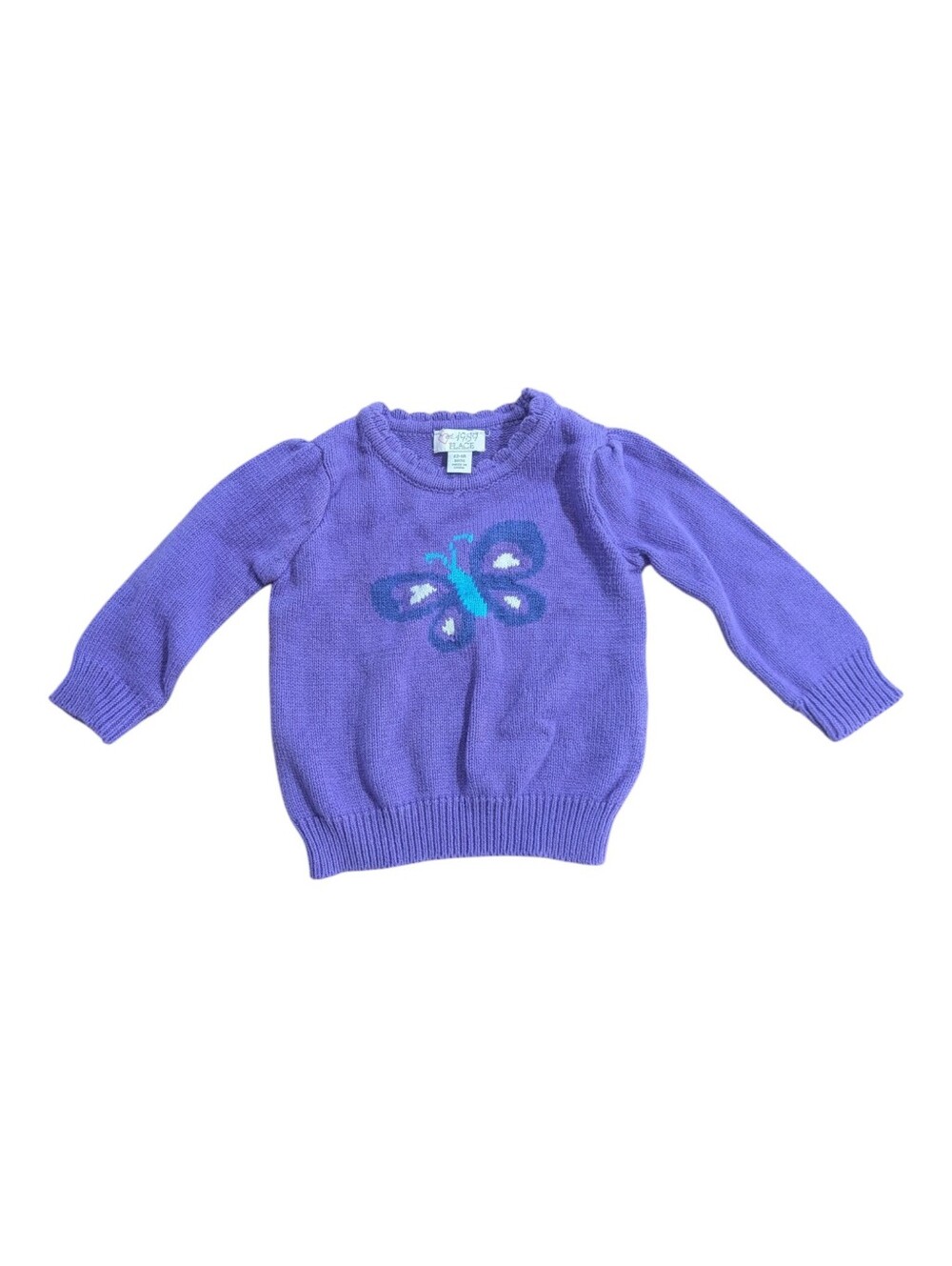 The Children's Place Infant Sweater Purple Butterfly Crew Neck Sz 12-18 Mo *NWOT